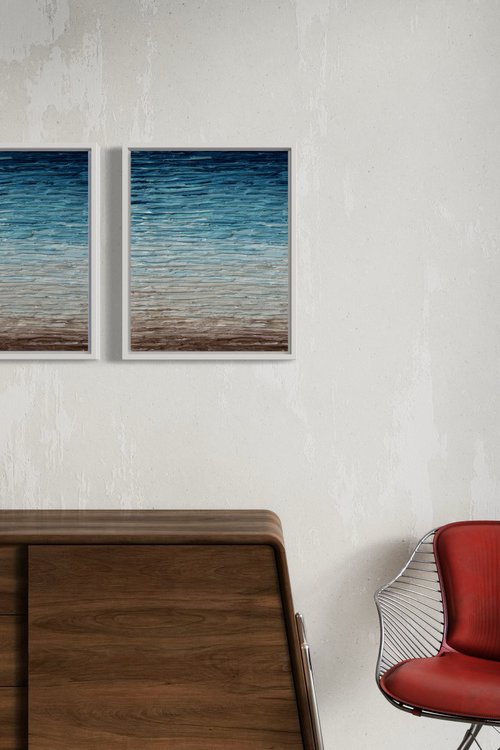 Serenity V diptych -  Framed by Daniela Pasqualini