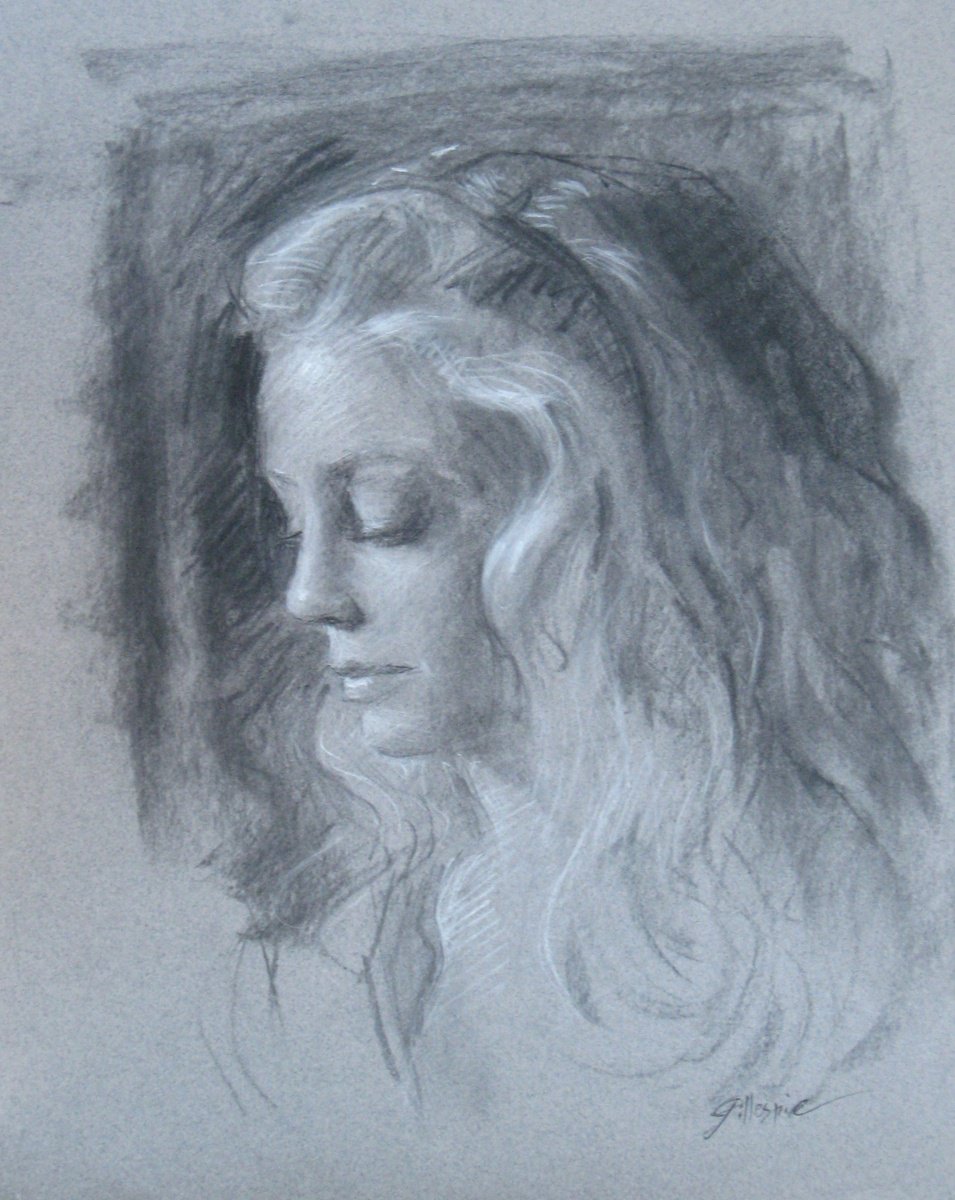 Impressionistic Charcoal Drawing , Delane By Michael Gillespie, 11 X 14, Artwork For Sale On Artfinder