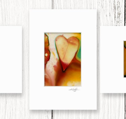 Heart Collection 24 - 3 Small Matted paintings by Kathy Morton Stanion by Kathy Morton Stanion