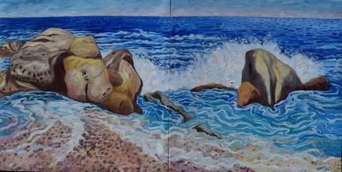 Waves at Playa de los Toros Manilva by Kirsty Wain