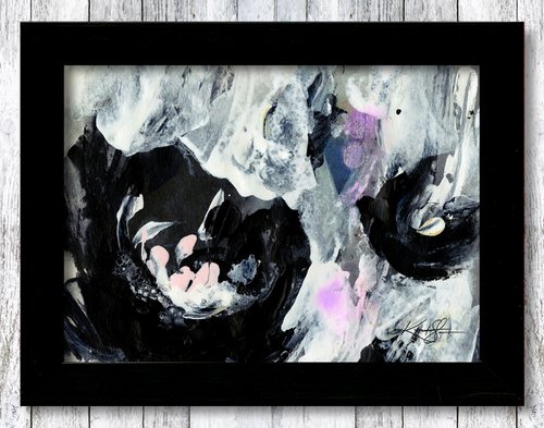 Midnight Blooms 11 - Framed Floral Painting by Kathy Morton Stanion by Kathy Morton Stanion