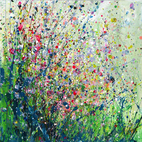 Celeste's Meadow - Floral Painting by Kathy Morton Stanion