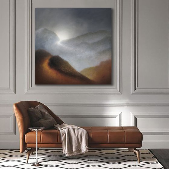 Large Abstract Landscape XXI - Oil Painting on Canvas 100×100 cm