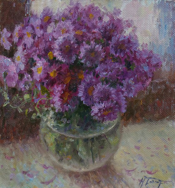 Purple Flowers painting