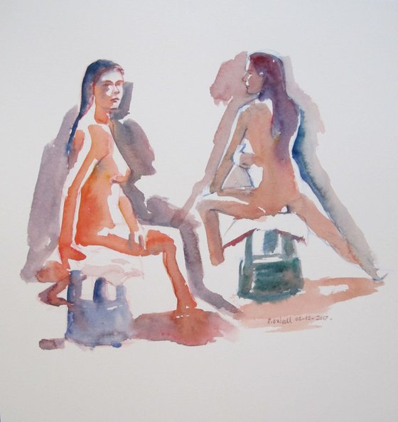 Seated female nude