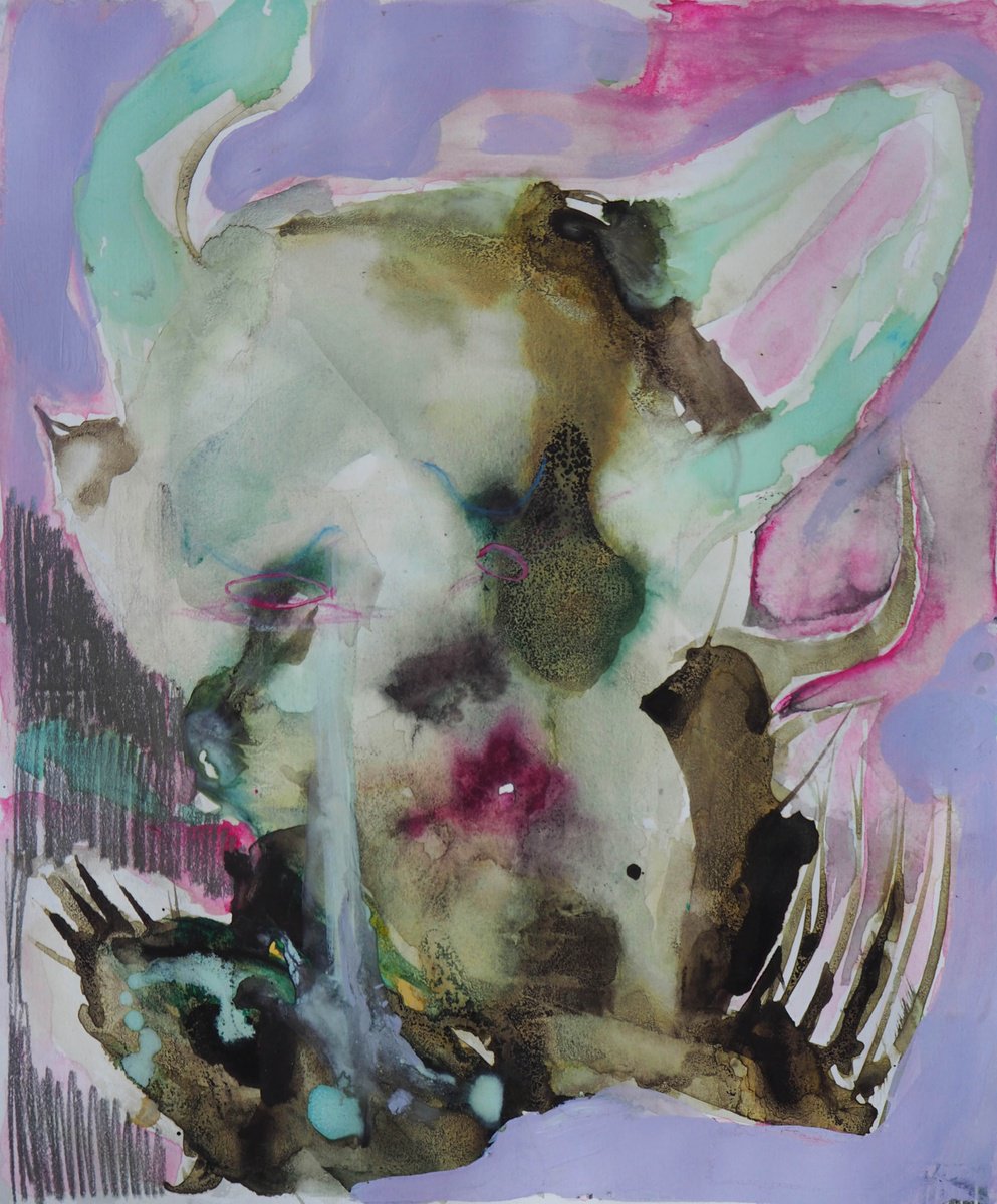 Expressive Portrait Watercolour By Cynthia Gregorova, 11 X 14, Untitled, Original Artwork