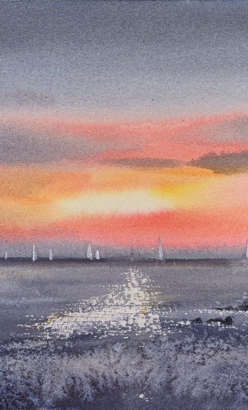 Orange sunset #6 by Eugenia Gorbacheva