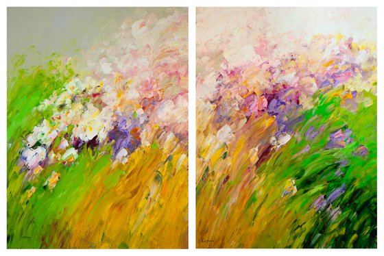 grass in the clouds (diptych)