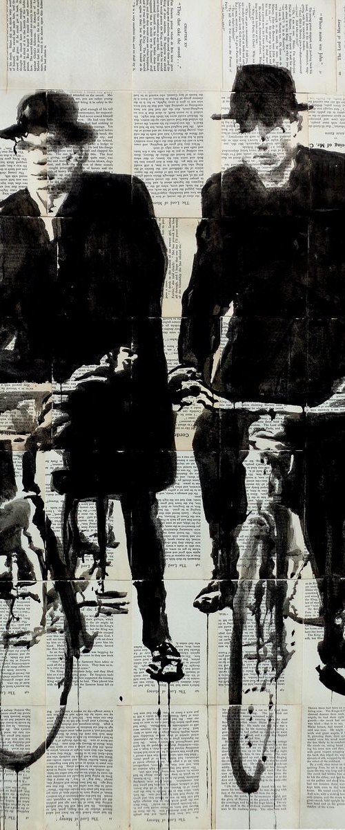 TWO MEN ON BIKES by Loui Jover