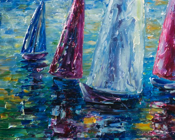Sails To-Night 20"x16"x0.5" (Palette Knife)