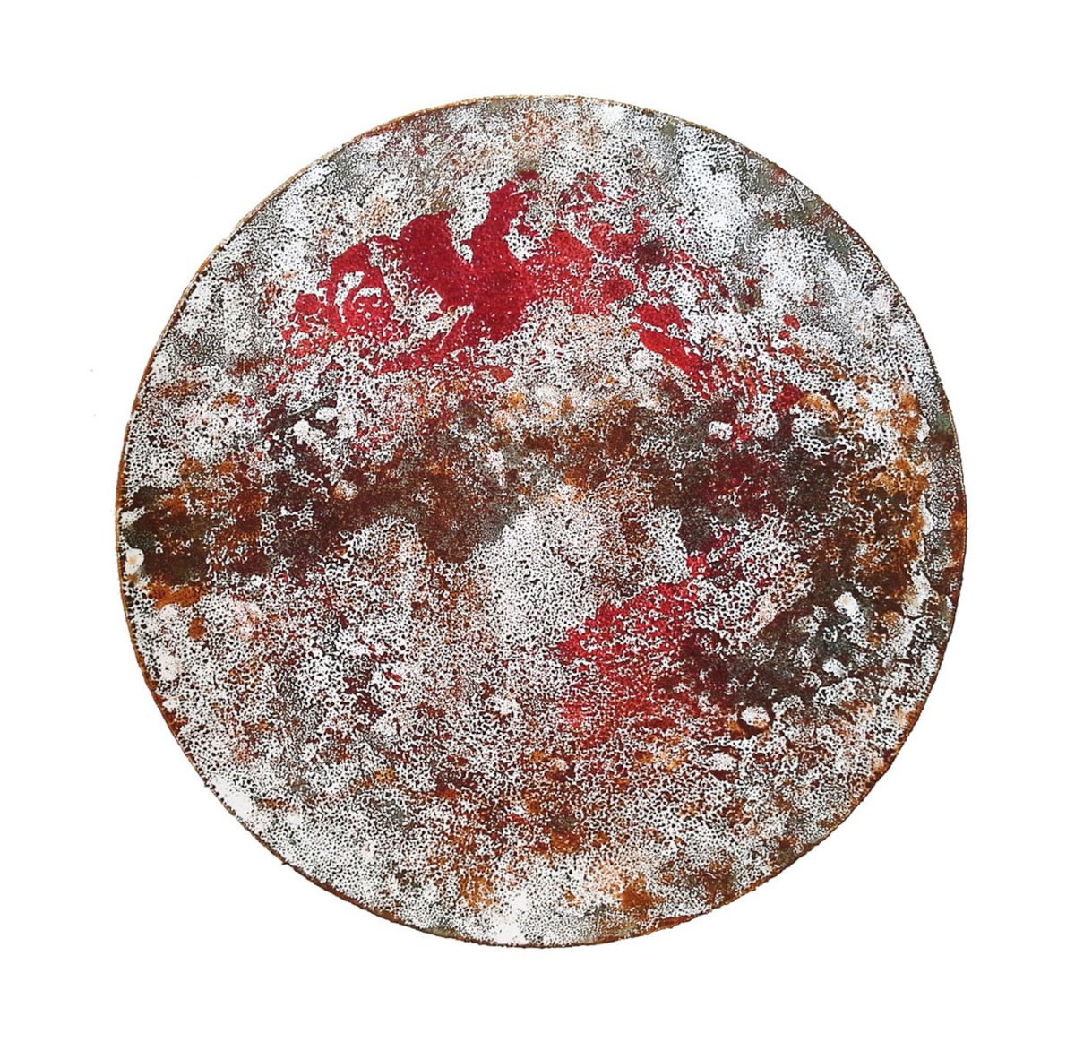 Expressive Abstract Limited Edition Print By Adam Grose Ma Pgce, 22 X 22, Red Dragon, Original Artwork