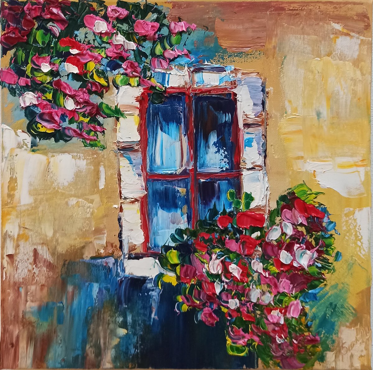 Window with Flowers by Oksana Fedorova