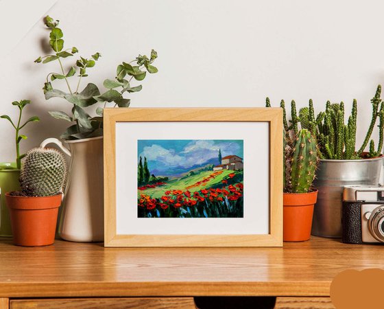 Landscape of Tuscan fields