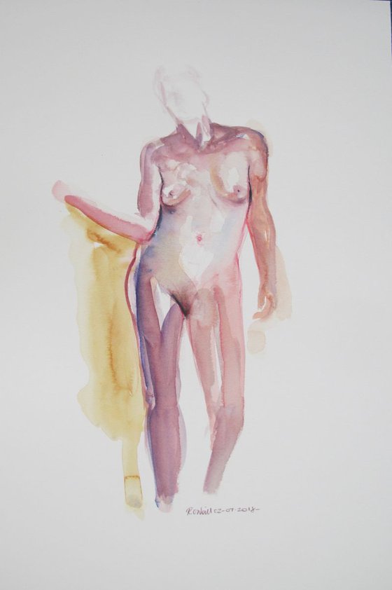 Standing female nude