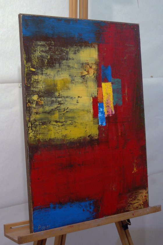 "Unknown Space". Cold wax.