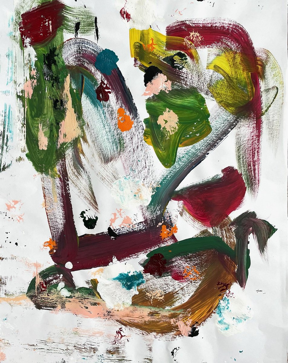 Organic Abstract Acrylic Painting By Christel Haag, 16 X 20, Time After Time, Original Artwork