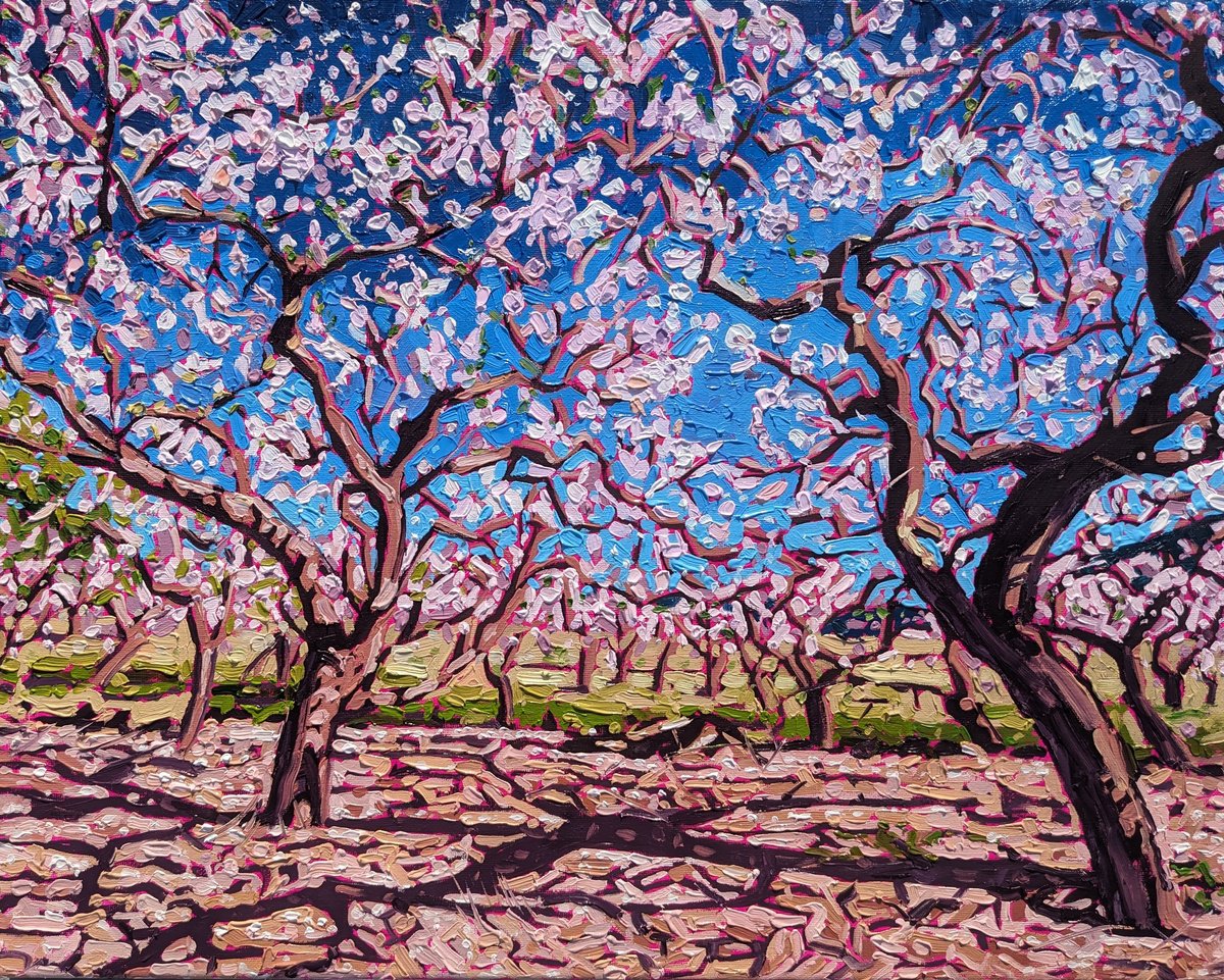 Impressionistic Landscape Oil Painting By Irinagoldenfish, 20 X 16, Spring, Original Artwork