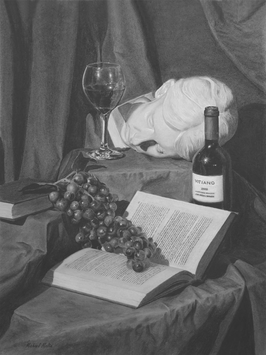 Wine and a Book by Michael Malta