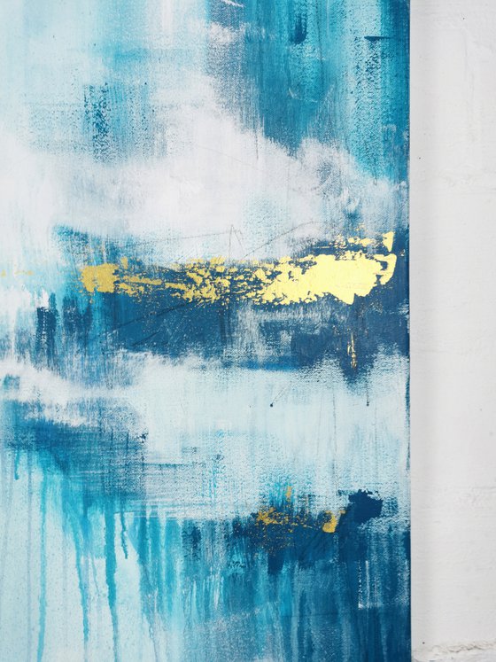 Deep Sea Gold in Turquoise #3 – Abstract Seascape