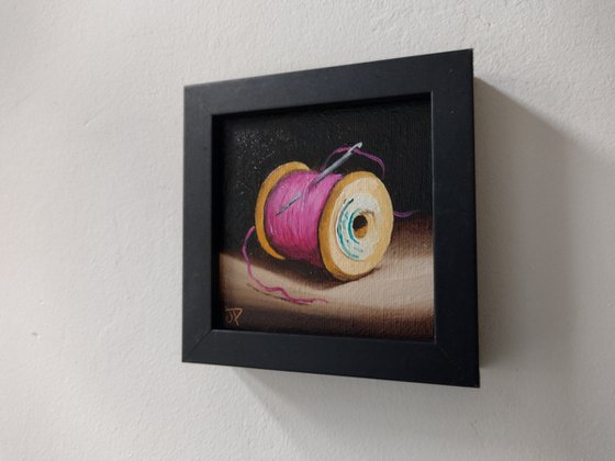 Little Pink cotton reel  still life