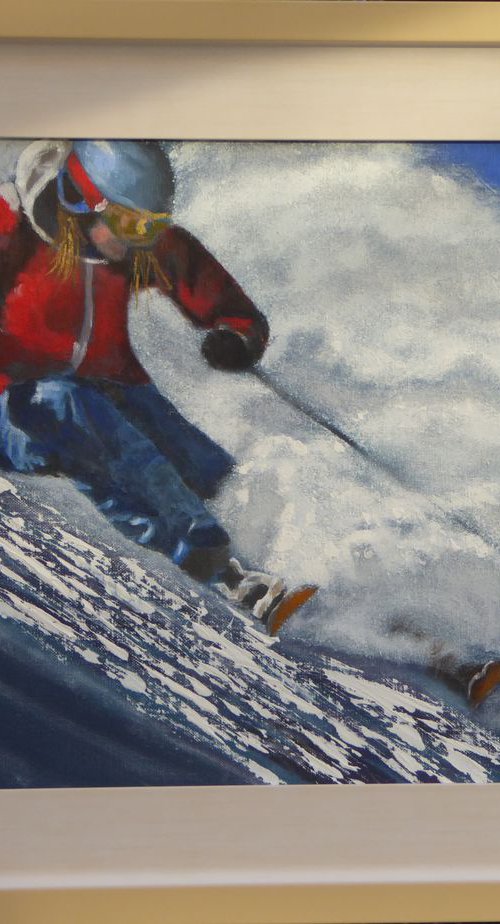 Having Fun Skiing by Mike Dudfield