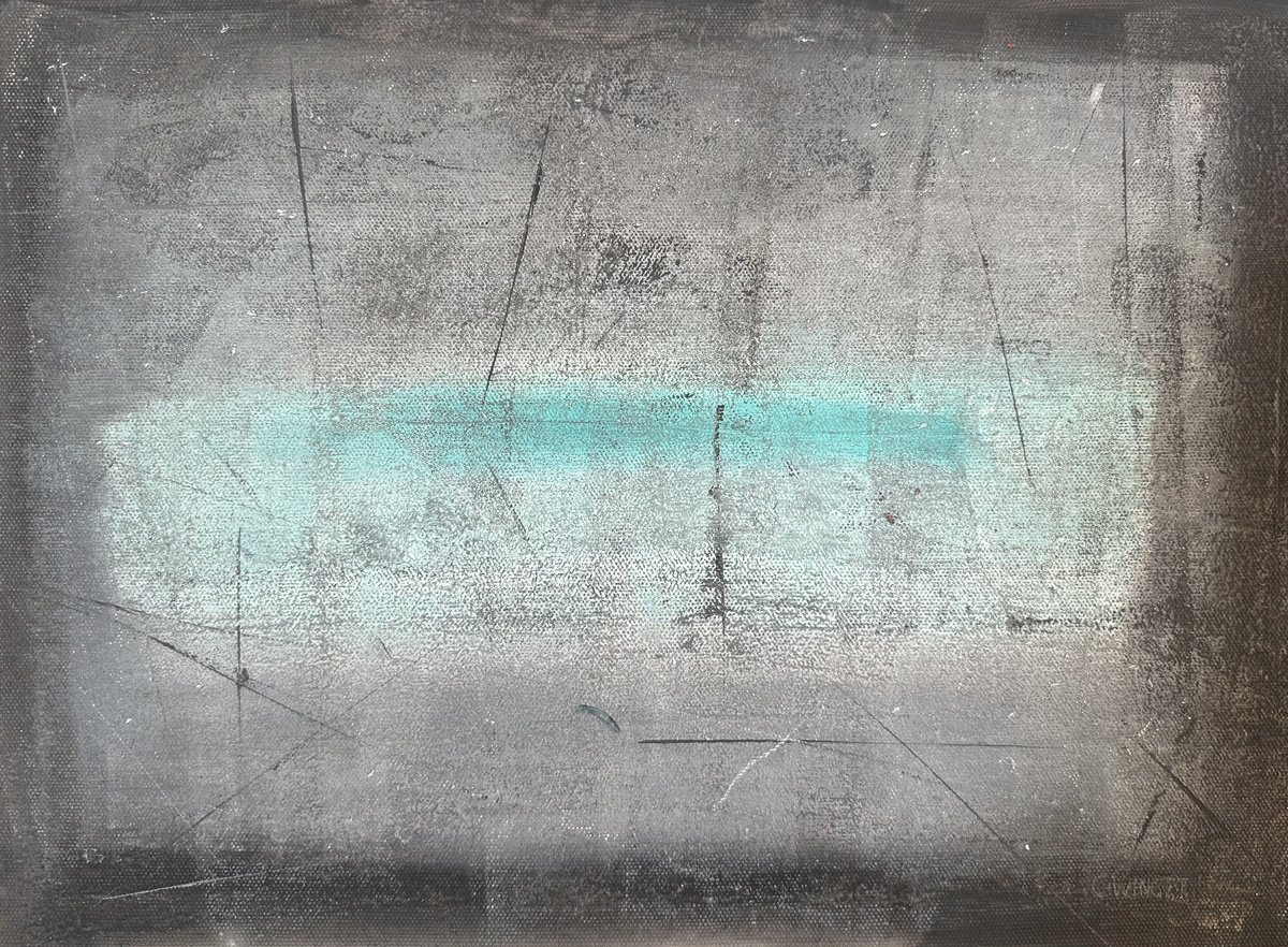 Abstract Acrylic Painting By Catherine Winget, 17 X 12, Into The Blue - Abstract Blues 9, Original Artwork