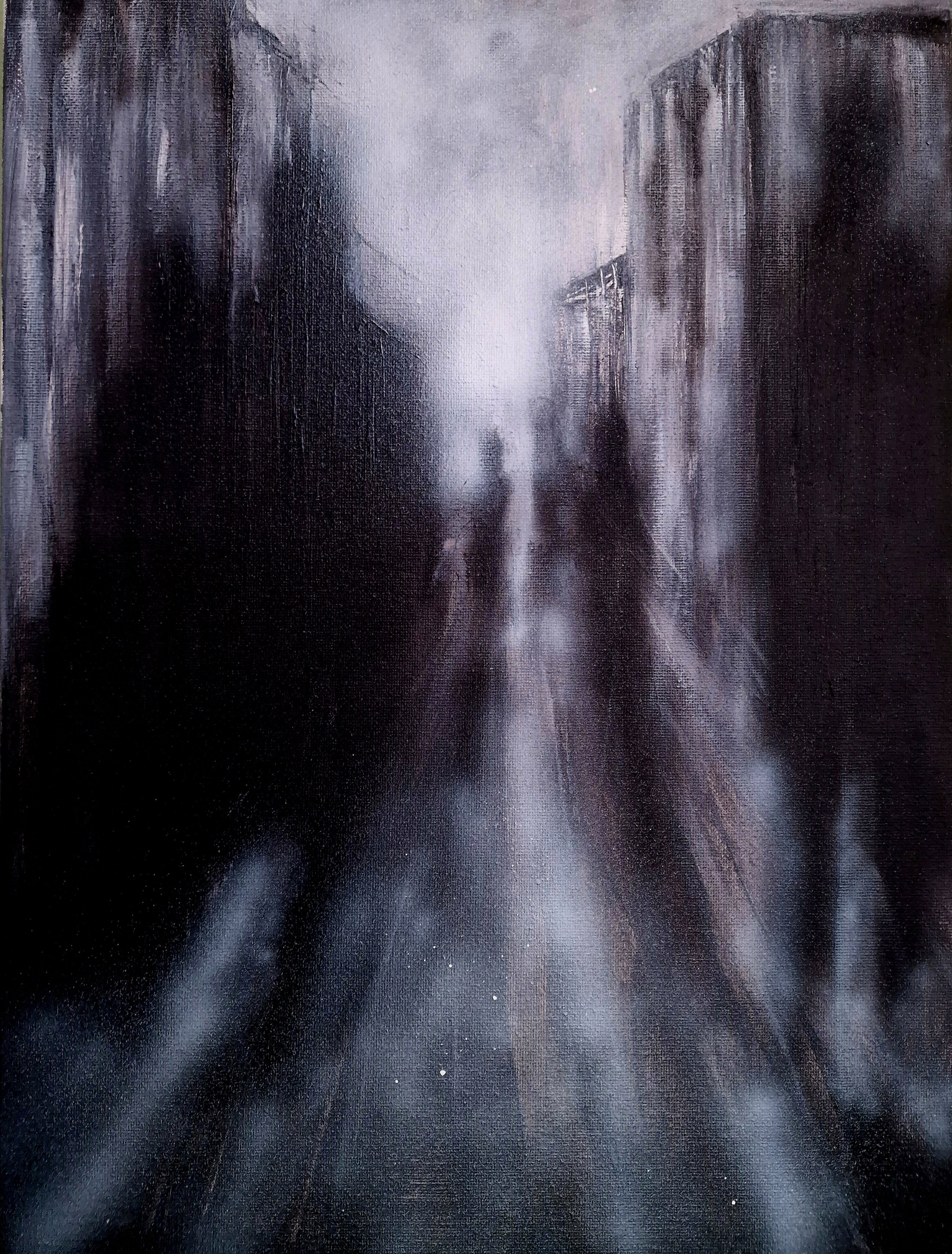Surrealistic Acrylic Painting , Echoes In The Mist Ii By Leezee Lee ( Georgiana L. Nicolae), 12 X 16, Artwork For Sale On Artfinder