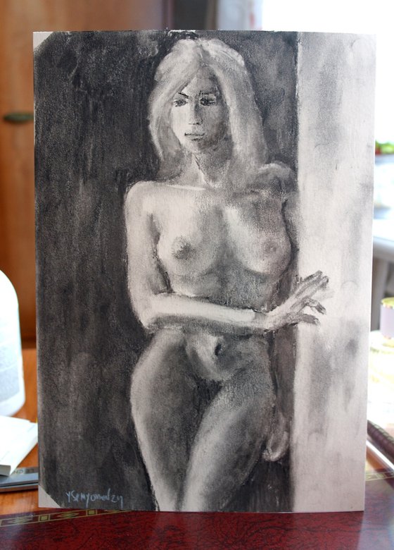 Female Figure 47 Charcoal Sketch