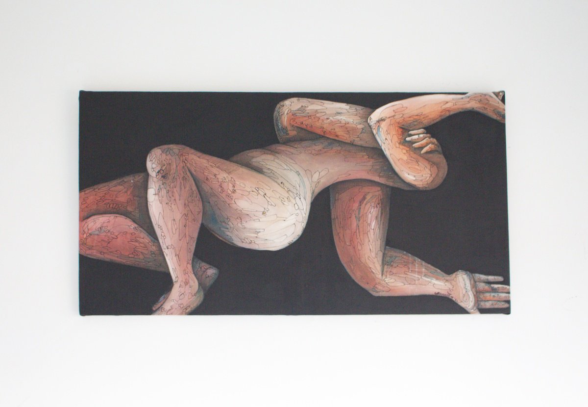 Portrait Oil Painting By Isabellangela Germinario, 41 X 21, So Far So Good, Original Artwork