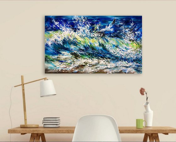 Flying over the wave
