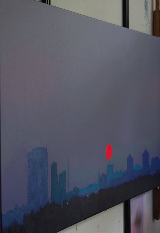 Blue cityscape