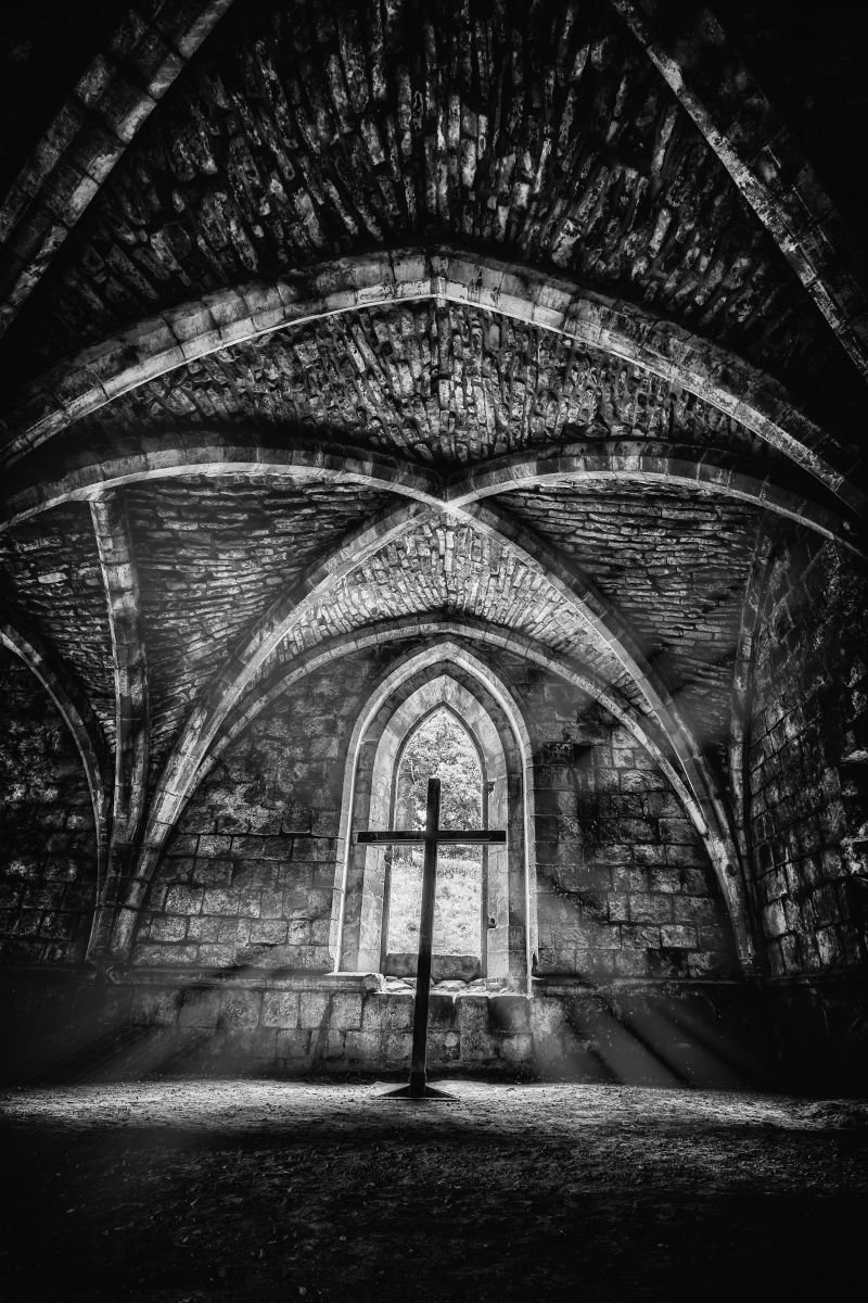 Photorealistic Photograph , Fountains Abbey Cross In The Light By Paul Nash, 16 X 24, Artwork For Sale On Artfinder