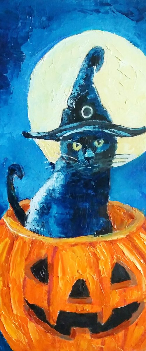 Black cat Halloween by Yulia Berseneva