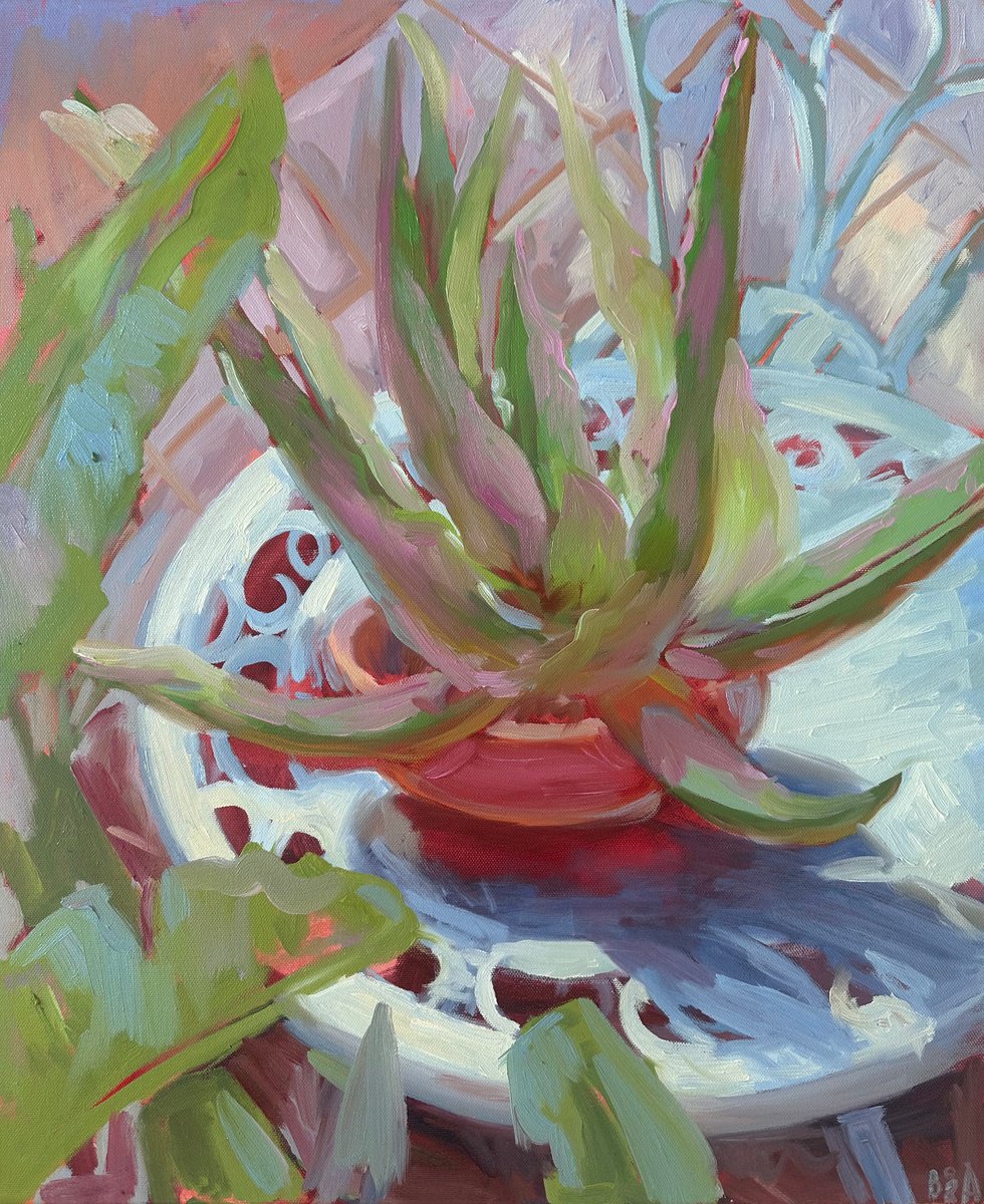 Expressive Oil Painting , Aloe Flower By Anna Bogushevskaya, 20 X 24, Artwork For Sale On Artfinder