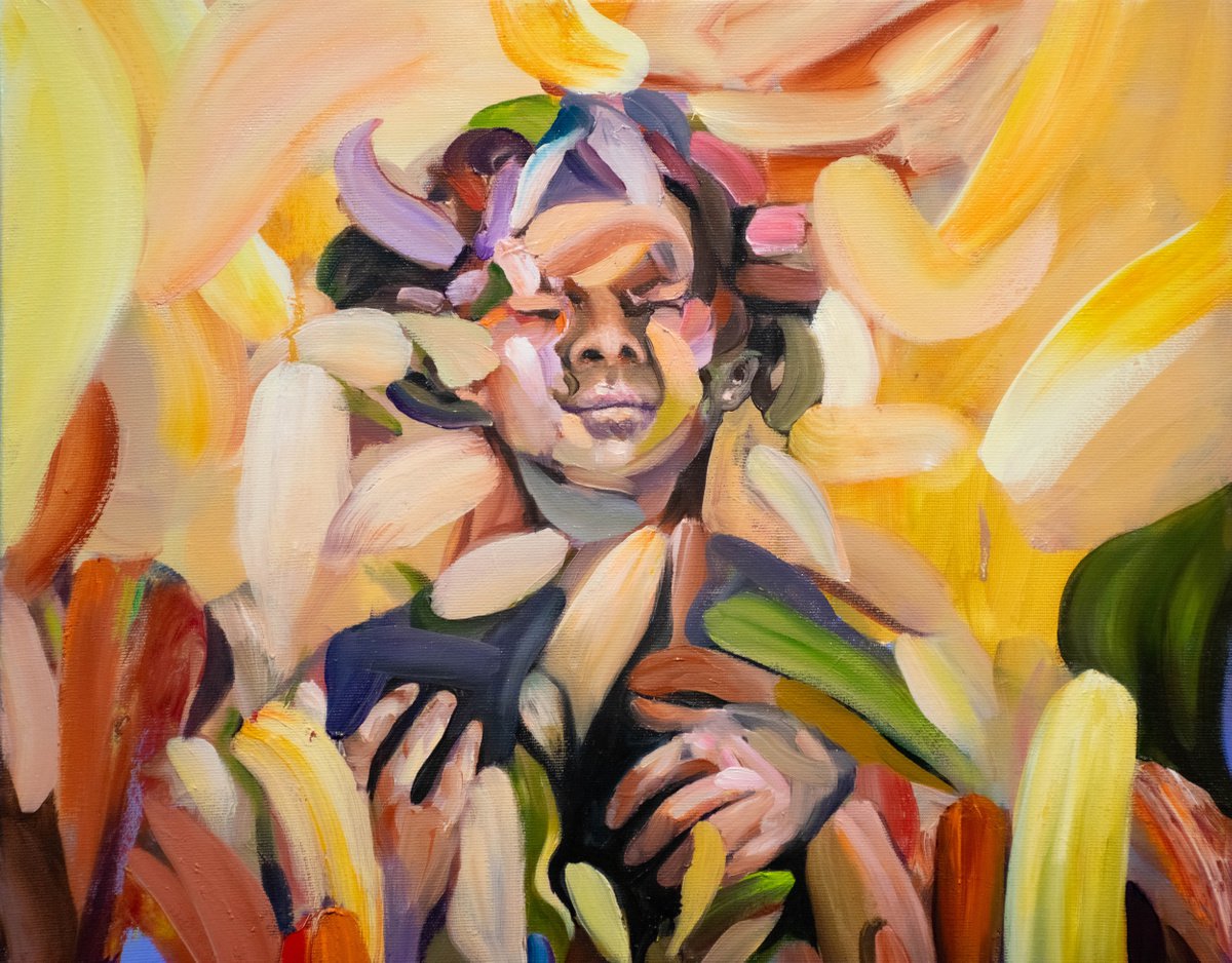 Expressive Abstract Oil Painting By Dan Laurentiu Arcus, 20 X 26, Light Emergence, Original Artwork