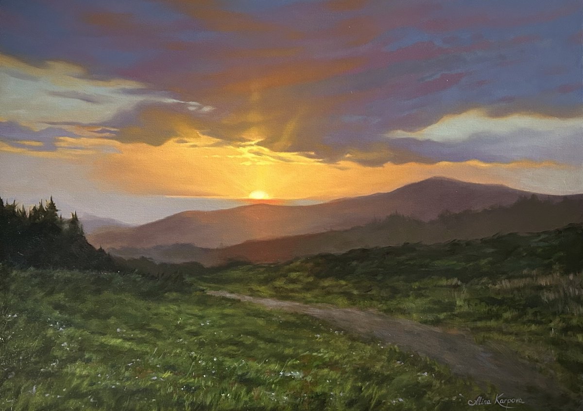 Sunset at Wicklow Gap by Alina Karpova