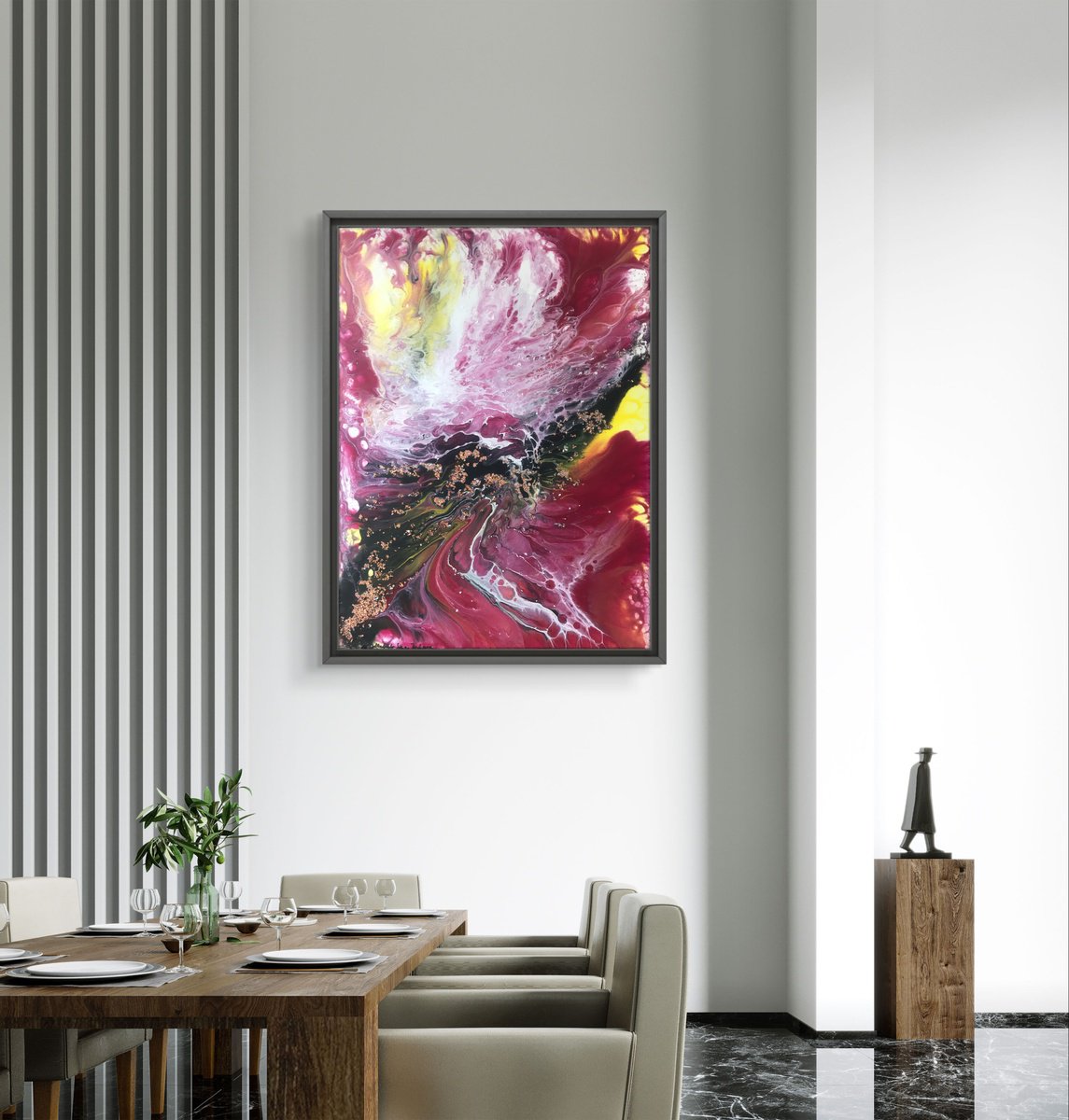 Organic Abstract Acrylic Painting By Matilda Simona Teodorescu, 25 X 33", Butterflies Of The Unmarked, Original Artwork