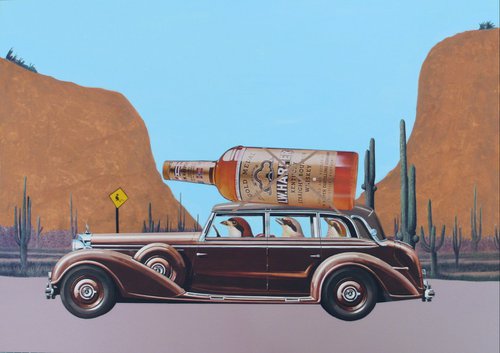 Birds and Booze on a Road Trip by Paper Draper