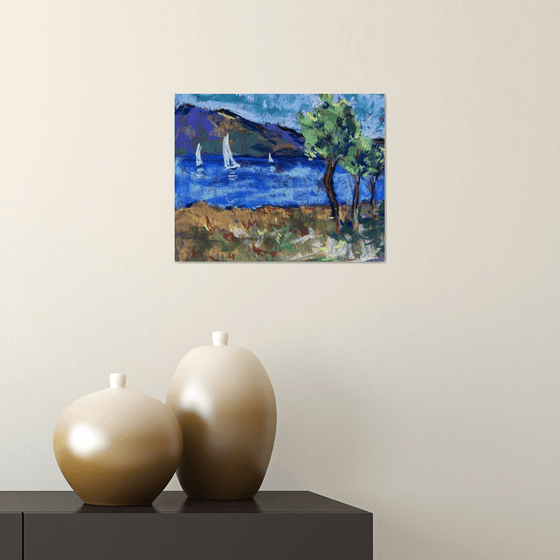 Vivid Landscape with Sailboats