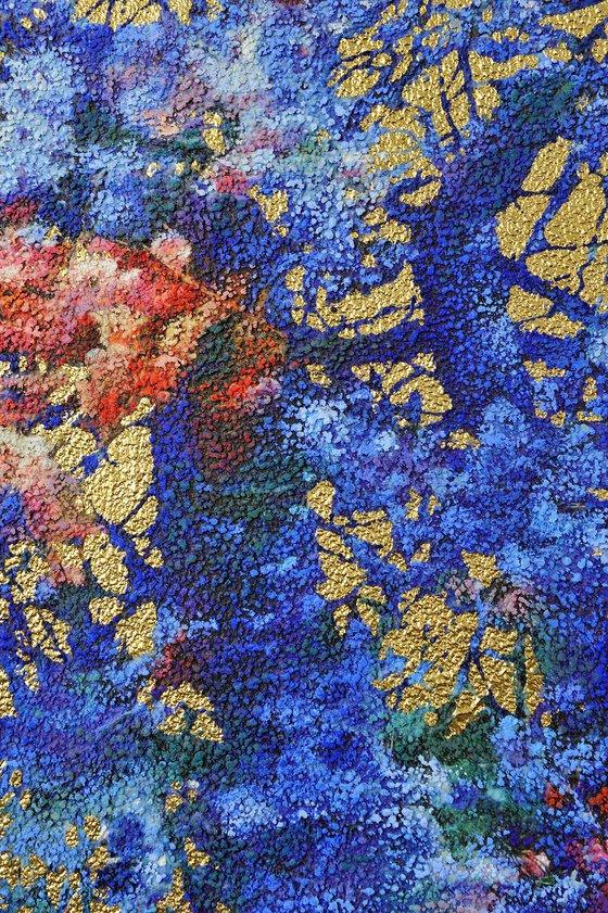 Cobalt & Gold cherry blossom