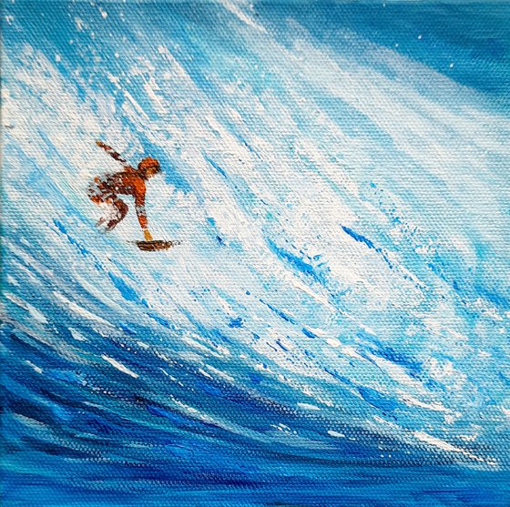 Set of three Surfing the Blue summer waves