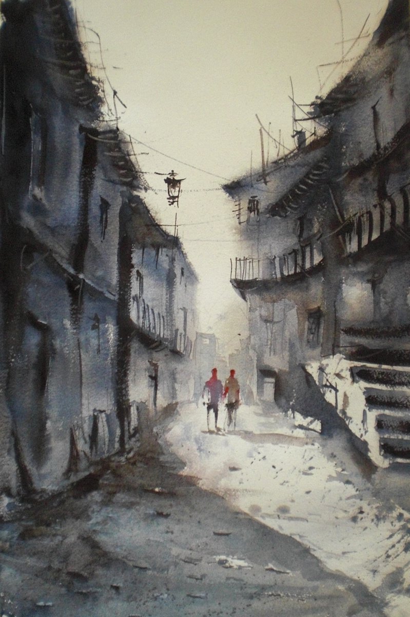 walking in the village 4 by Giorgio Gosti