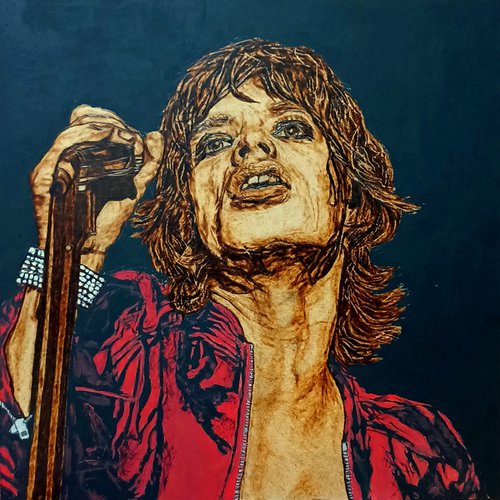 Mick Jagger by MILIS Pyrography