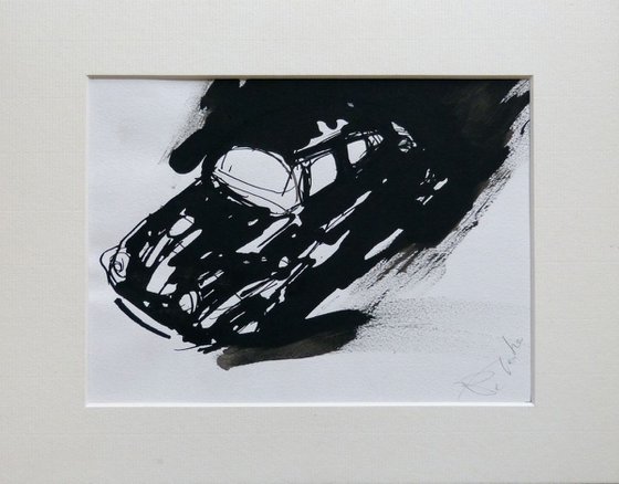 Volkswagen Beetle, framed and ready to hang 21x27 cm