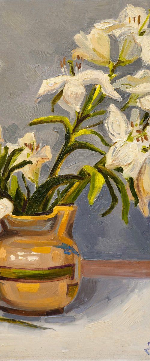 White Lilies by Joan Mato
