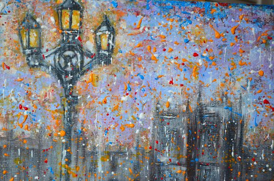 Rainy London - Ready to Hang Palette knife City