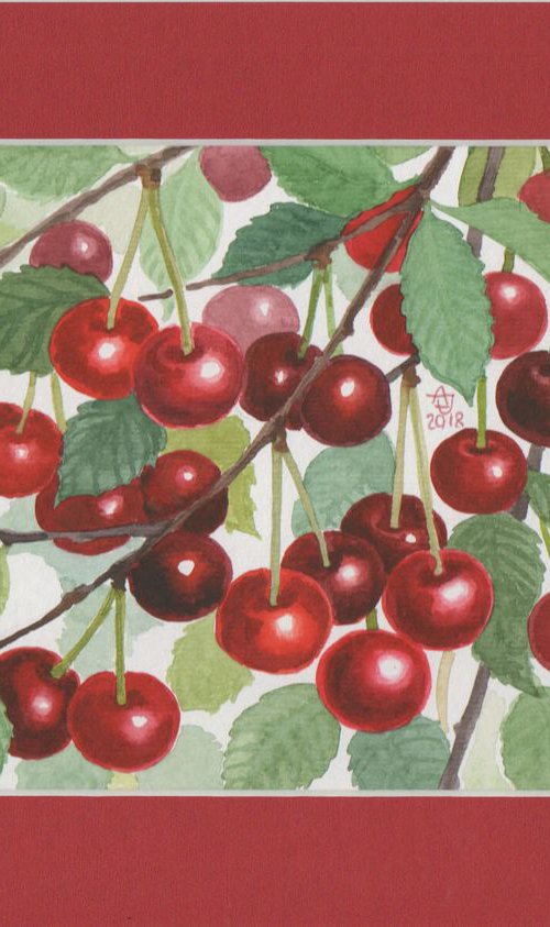 Cherries 15x21 cm by Jolanta Czarnecka