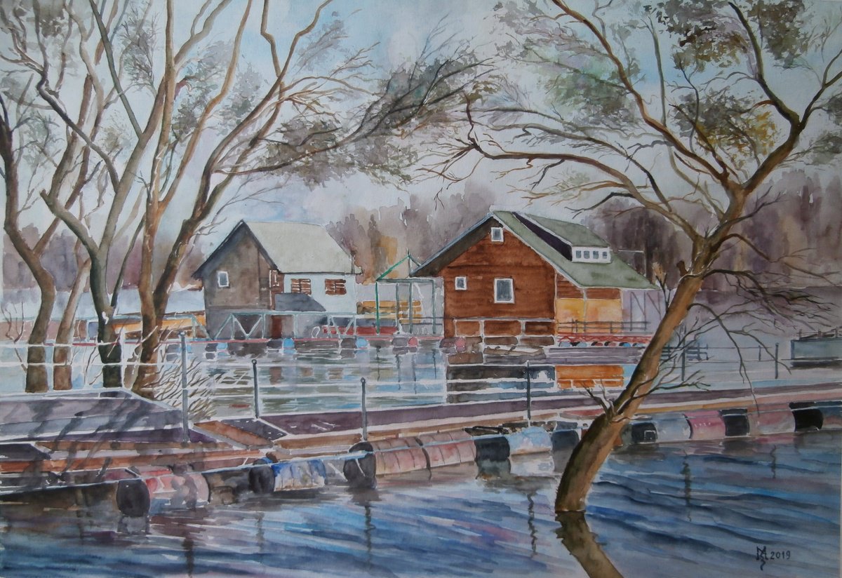 Impressionistic Watercolour , Live On The Water By Zoran Mihajlovic Muza, 22 X 16, Artwork For Sale On Artfinder
