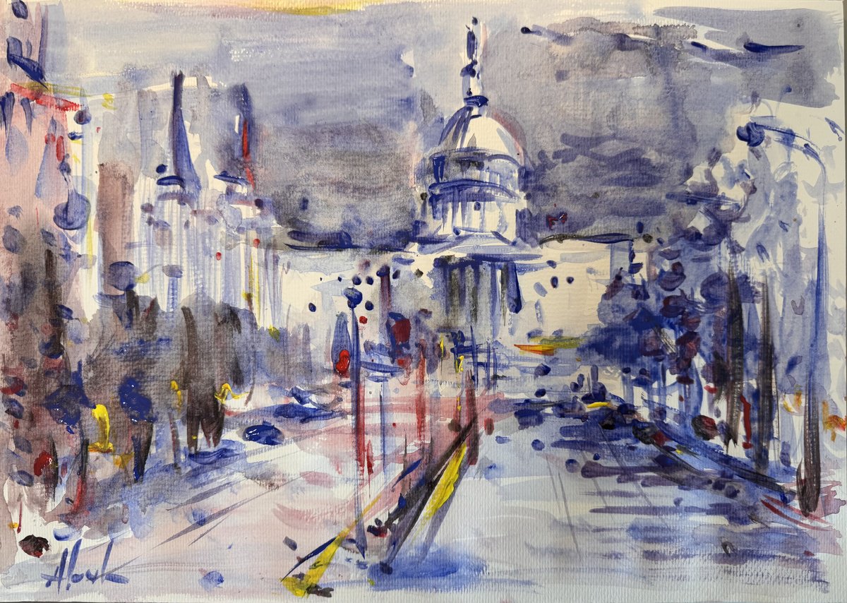 Abstract Watercolour , Impressions Of Capitol Hill By Altin Furxhi, 17 X 12, Artwork For Sale On Artfinder
