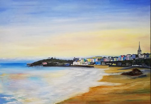 Tenby at Sunrise (reduced) by gerry porcher